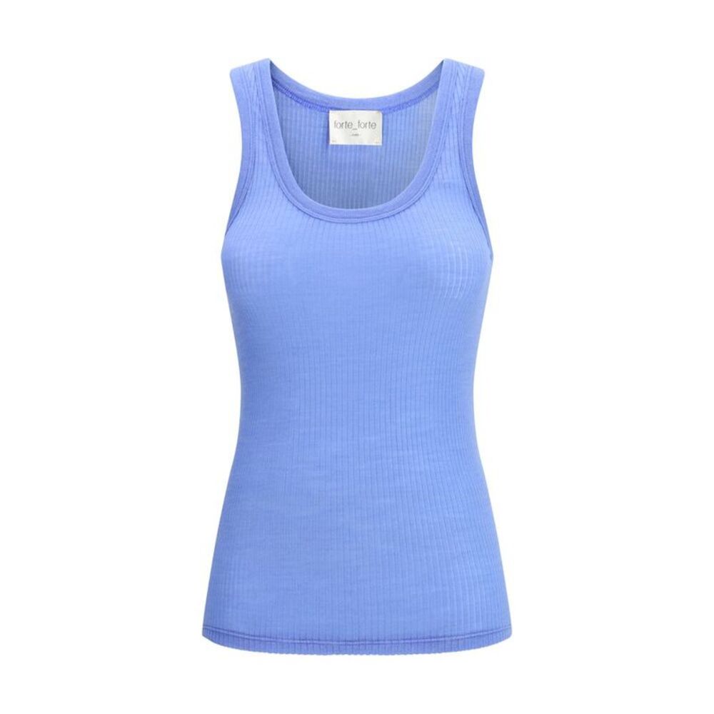 Forte_Forte Blue Wool Oves Aries Sleeveles Women's T-Shirt